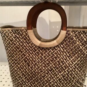 Stylish Brown Woven Handbag